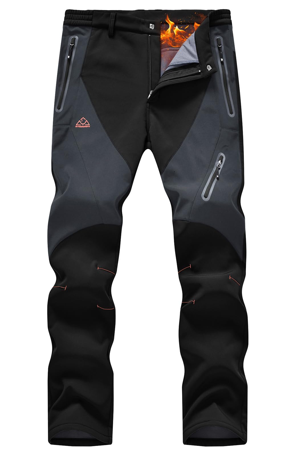 Rdruko Men's Snow Pants Waterproof Insulated Fleece Lined Ski Hiking Snowboard Winter Pants with Pockets