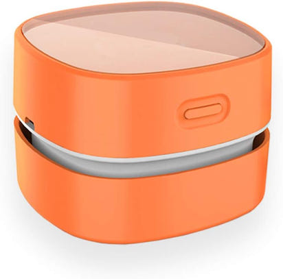 ODISTAR Desktop Vacuum cleaner,Mini table dust sweeper Energy Saving,High endurance up to 400 mins,Cordless&360º Rotatable Design for Cleaning Hairs,Crumbs,Computer Keyboard of gifts for kids (orange)