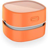 ODISTAR Desktop Vacuum cleaner,Mini table dust sweeper Energy Saving,High endurance up to 400 mins,Cordless&360º Rotatable Design for Cleaning Hairs,Crumbs,Computer Keyboard of gifts for kids (orange)
