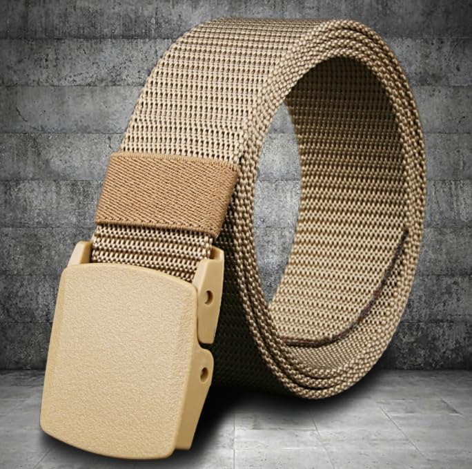 Men's Tactical Belt, Military Hiking Rigger 1.5" Nylon Web Work Belt Webbing Riggers Web Belt Heavy-Duty
