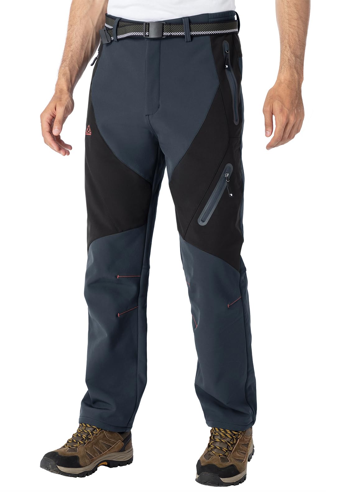 Rdruko Men's Snow Pants Waterproof Insulated Fleece Lined Ski Hiking Snowboard Winter Pants with Pockets