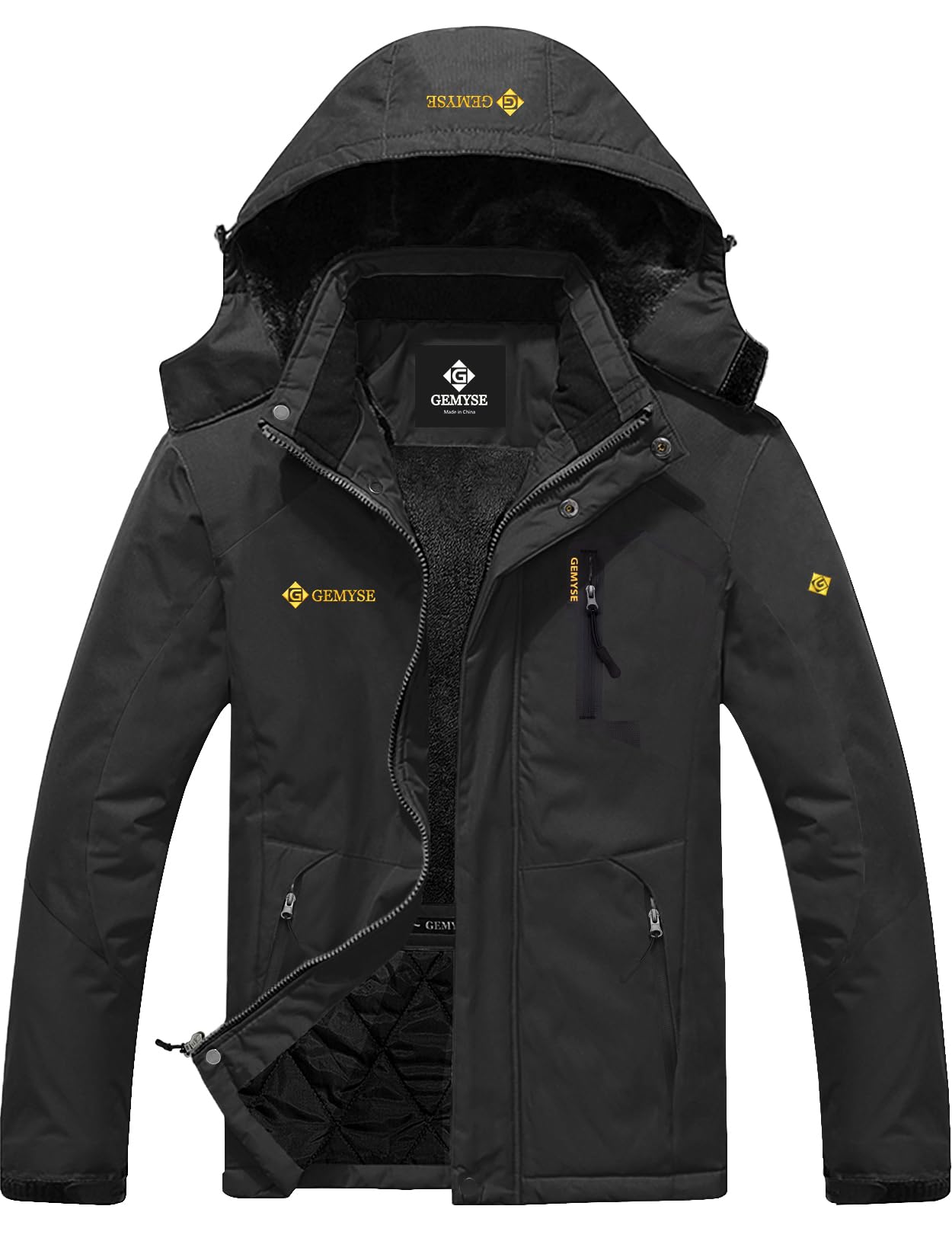 GEMYSE Men's Mountain Waterproof Ski Snow Jacket Winter Windproof Rain Jacket