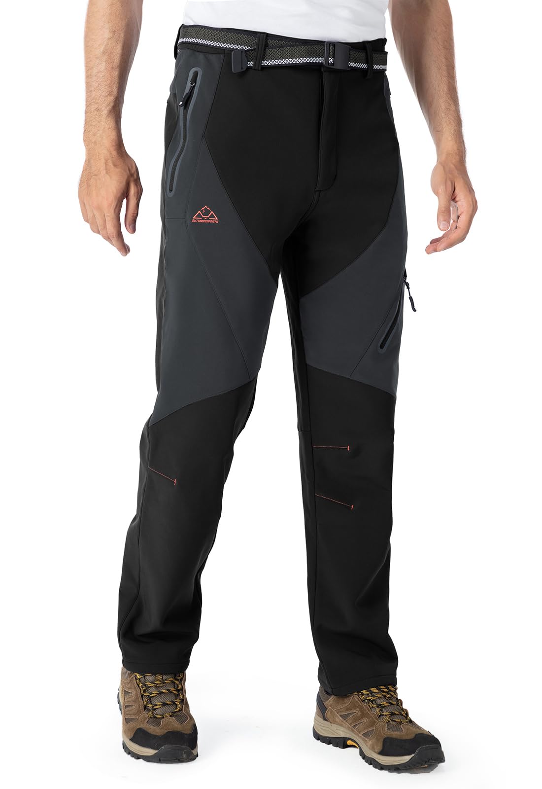 Rdruko Men's Snow Pants Waterproof Insulated Fleece Lined Ski Hiking Snowboard Winter Pants with Pockets