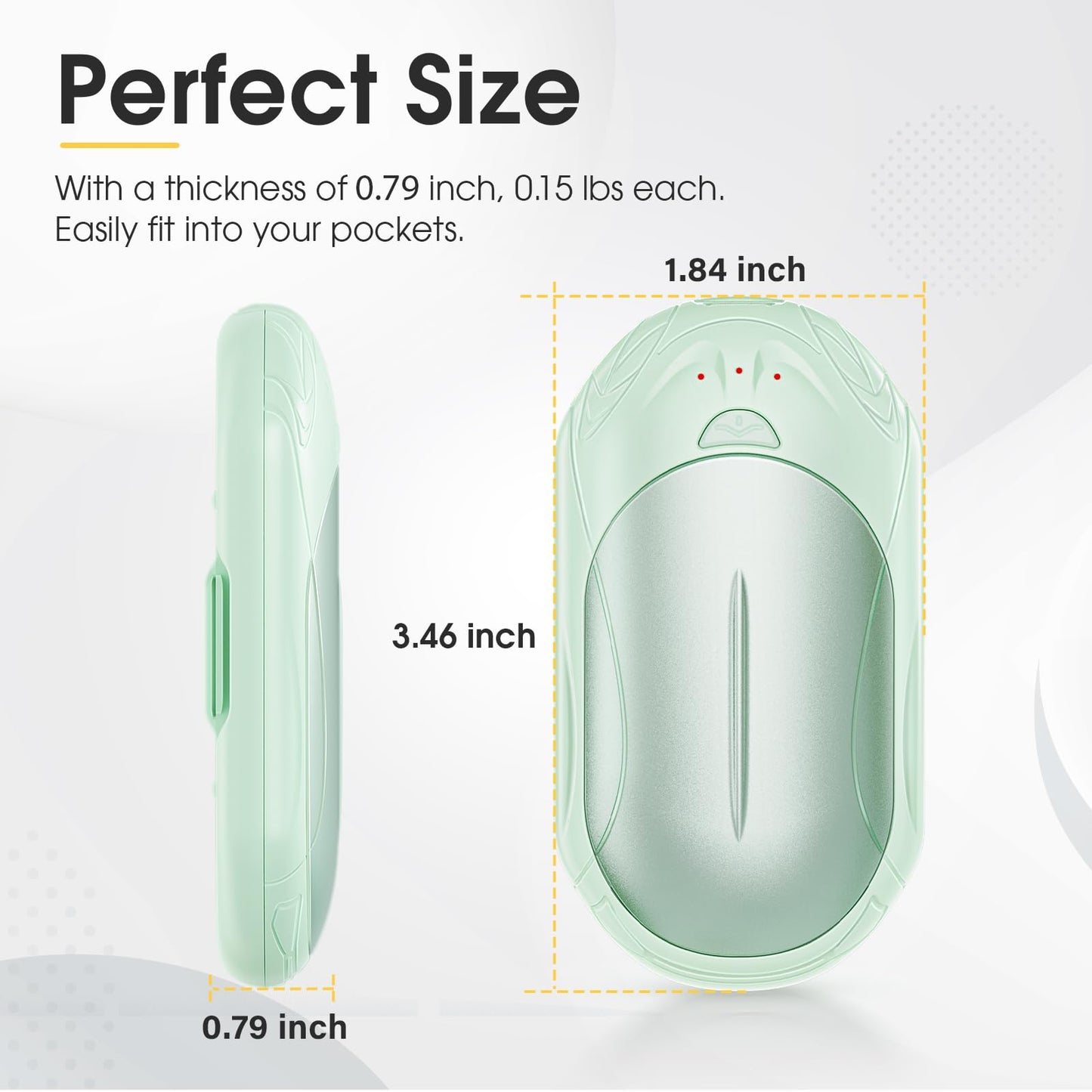 AI Hand Warmers Rechargeable 2 Pack, AI Smart Chips Electric Hand Warmers, 20Hrs Long Safe Heat, Portable Pocket Heater, Gifts for Christmas, Outdoor, Hunting, Golf, Camping Accessories