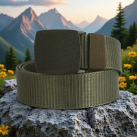 Men's Tactical Belt, Military Hiking Rigger 1.5" Nylon Web Work Belt Webbing Riggers Web Belt Heavy-Duty