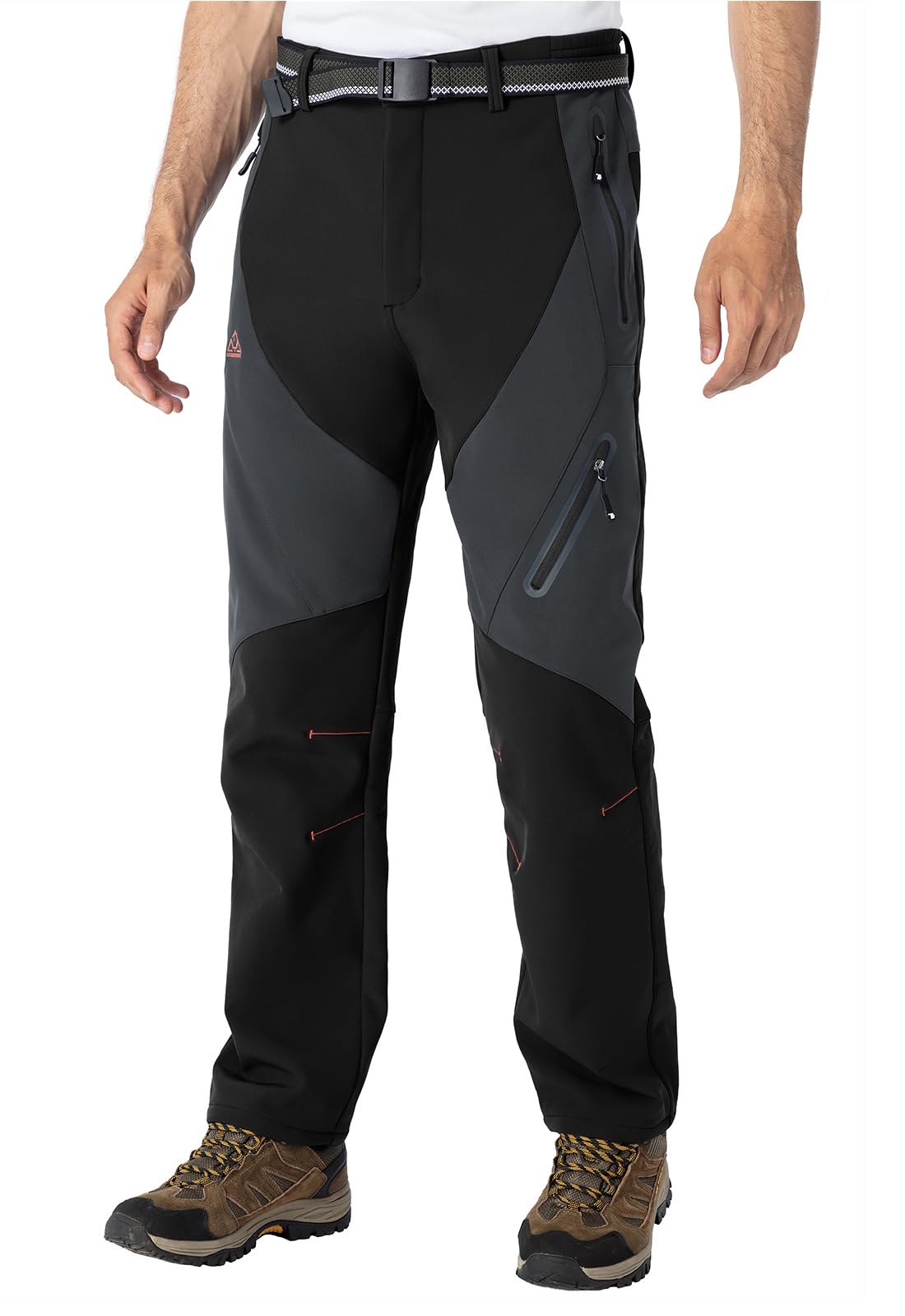 Rdruko Men's Snow Pants Waterproof Insulated Fleece Lined Ski Hiking Snowboard Winter Pants with Pockets