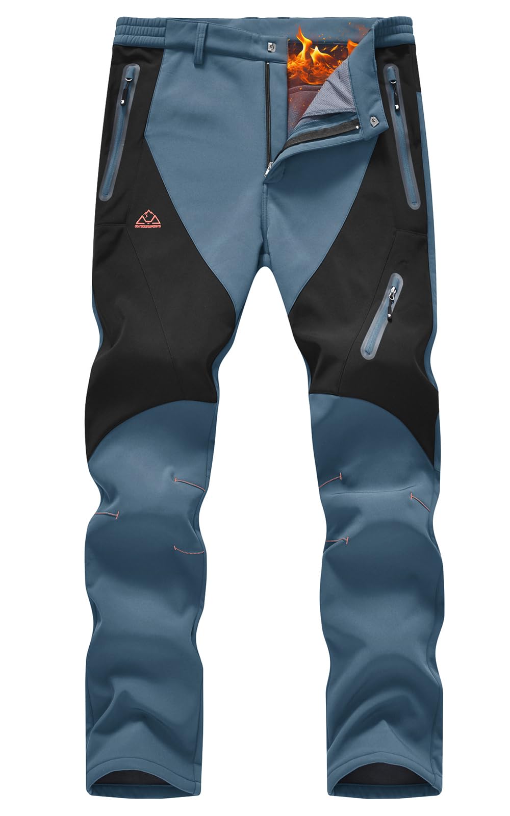 Rdruko Men's Snow Pants Waterproof Insulated Fleece Lined Ski Hiking Snowboard Winter Pants with Pockets