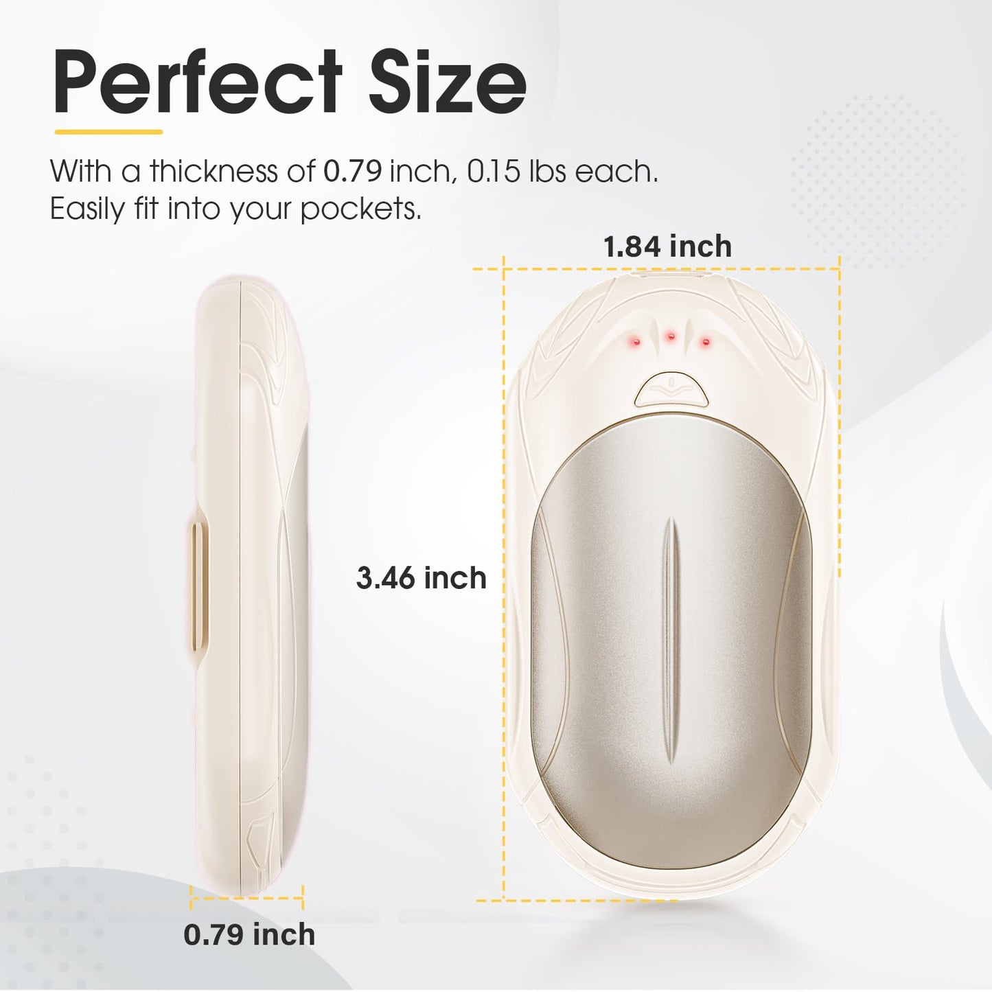 AI Hand Warmers Rechargeable 2 Pack, AI Smart Chips Electric Hand Warmers, 20Hrs Long Safe Heat, Portable Pocket Heater, Gifts for Christmas, Outdoor, Hunting, Golf, Camping Accessories