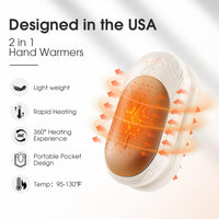 AI Hand Warmers Rechargeable 2 Pack, AI Smart Chips Electric Hand Warmers, 20Hrs Long Safe Heat, Portable Pocket Heater, Gifts for Christmas, Outdoor, Hunting, Golf, Camping Accessories