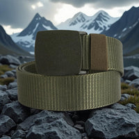 Men's Tactical Belt, Military Hiking Rigger 1.5" Nylon Web Work Belt Webbing Riggers Web Belt Heavy-Duty