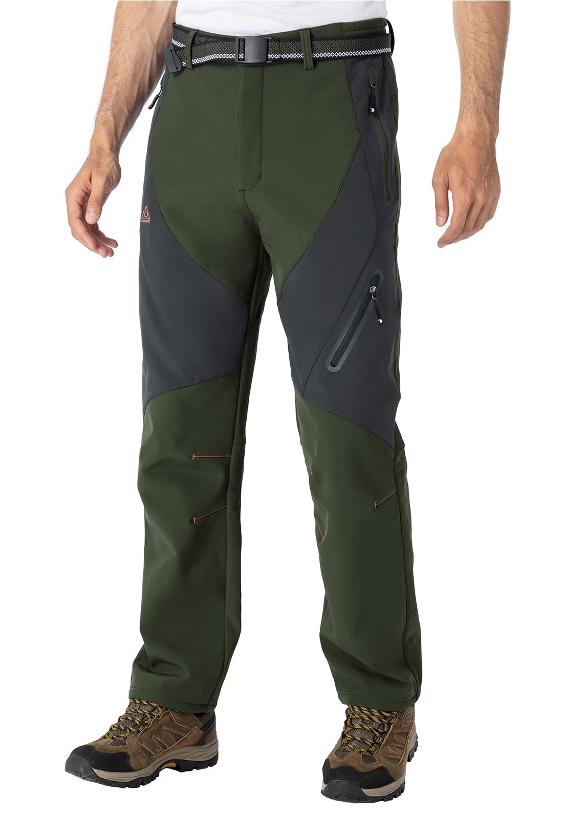 Rdruko Men's Snow Pants Waterproof Insulated Fleece Lined Ski Hiking Snowboard Winter Pants with Pockets