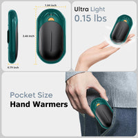 AI Hand Warmers Rechargeable 2 Pack, AI Smart Chips Electric Hand Warmers, 20Hrs Long Safe Heat, Portable Pocket Heater, Gifts for Christmas, Outdoor, Hunting, Golf, Camping Accessories