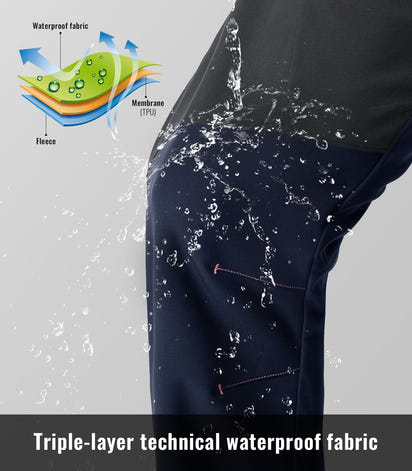 Rdruko Men's Snow Pants Waterproof Insulated Fleece Lined Ski Hiking Snowboard Winter Pants with Pockets