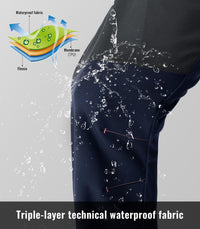 Rdruko Men's Snow Pants Waterproof Insulated Fleece Lined Ski Hiking Snowboard Winter Pants with Pockets