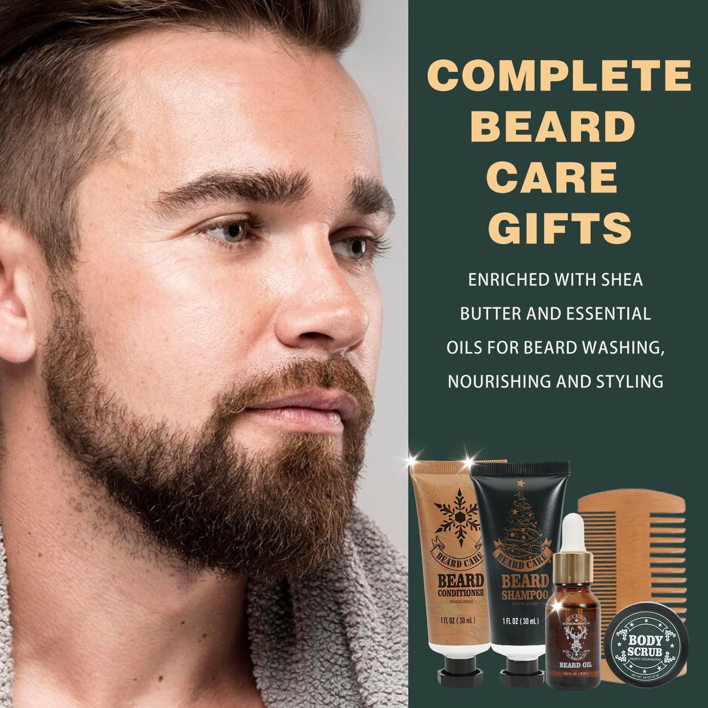 Advent Calendar 2025 for Adults, BODY & EARTH 24-Day Mens Advent Skincare Calendar 24PCS Beard Care Grooming Set, 2025 Beauty Countdown Calendar Christams Holiday Suprise Gift for Dads Boyfriend