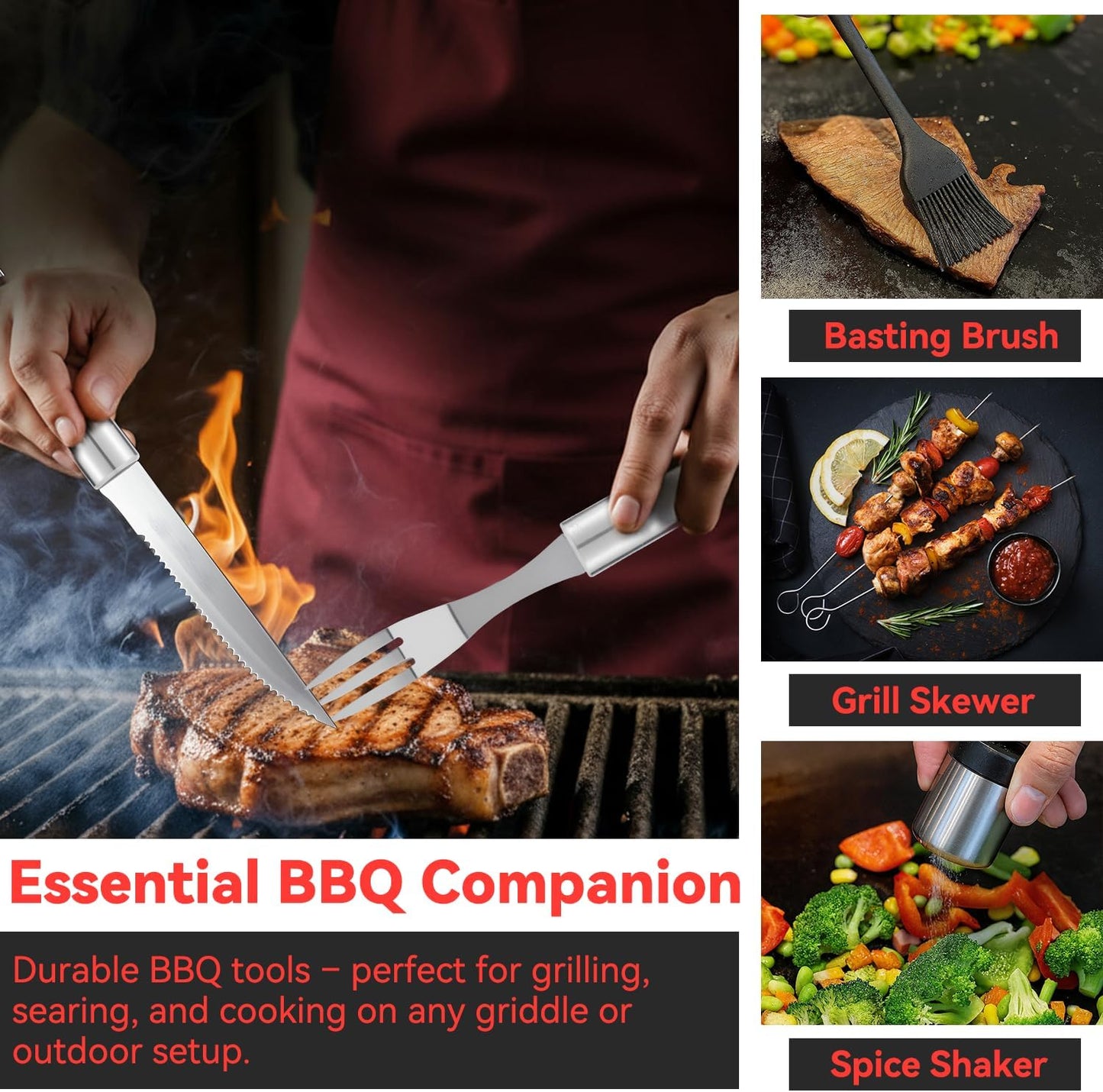 Grill Tool Advent Calendar 2025 Adults Men, 24 Day Countdown Christmas Calendar with Stainless-Steel Grilling Accessories Christmas Grilling Gifts for Dad Husband Son