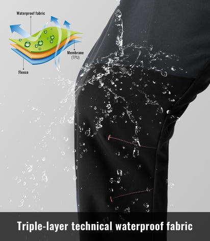 Rdruko Men's Snow Pants Waterproof Insulated Fleece Lined Ski Hiking Snowboard Winter Pants with Pockets