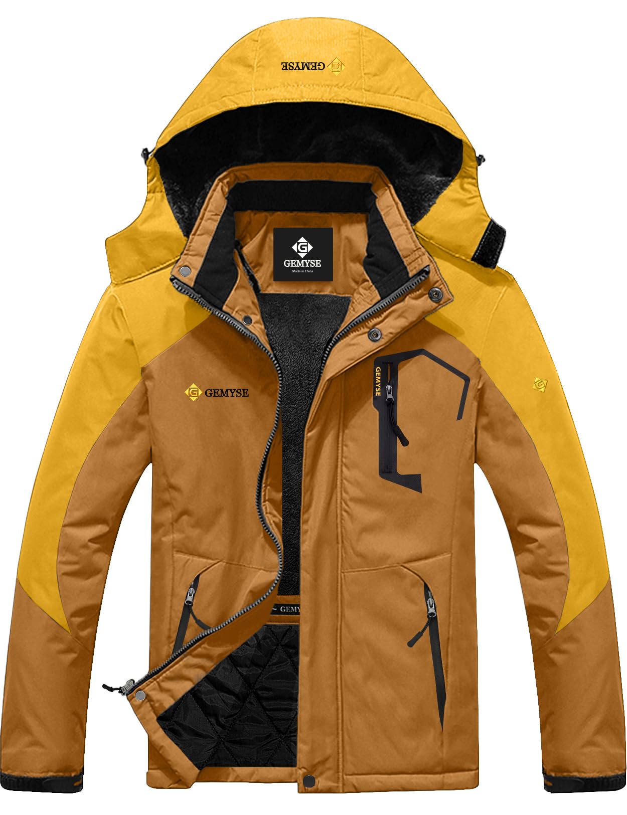 GEMYSE Men's Mountain Waterproof Ski Snow Jacket Winter Windproof Rain Jacket