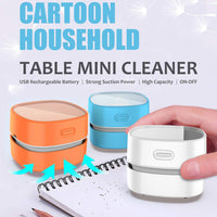 ODISTAR Desktop Vacuum cleaner,Mini table dust sweeper Energy Saving,High endurance up to 400 mins,Cordless&360º Rotatable Design for Cleaning Hairs,Crumbs,Computer Keyboard of gifts for kids (orange)