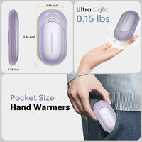 AI Hand Warmers Rechargeable 2 Pack, AI Smart Chips Electric Hand Warmers, 20Hrs Long Safe Heat, Portable Pocket Heater, Gifts for Christmas, Outdoor, Hunting, Golf, Camping Accessories