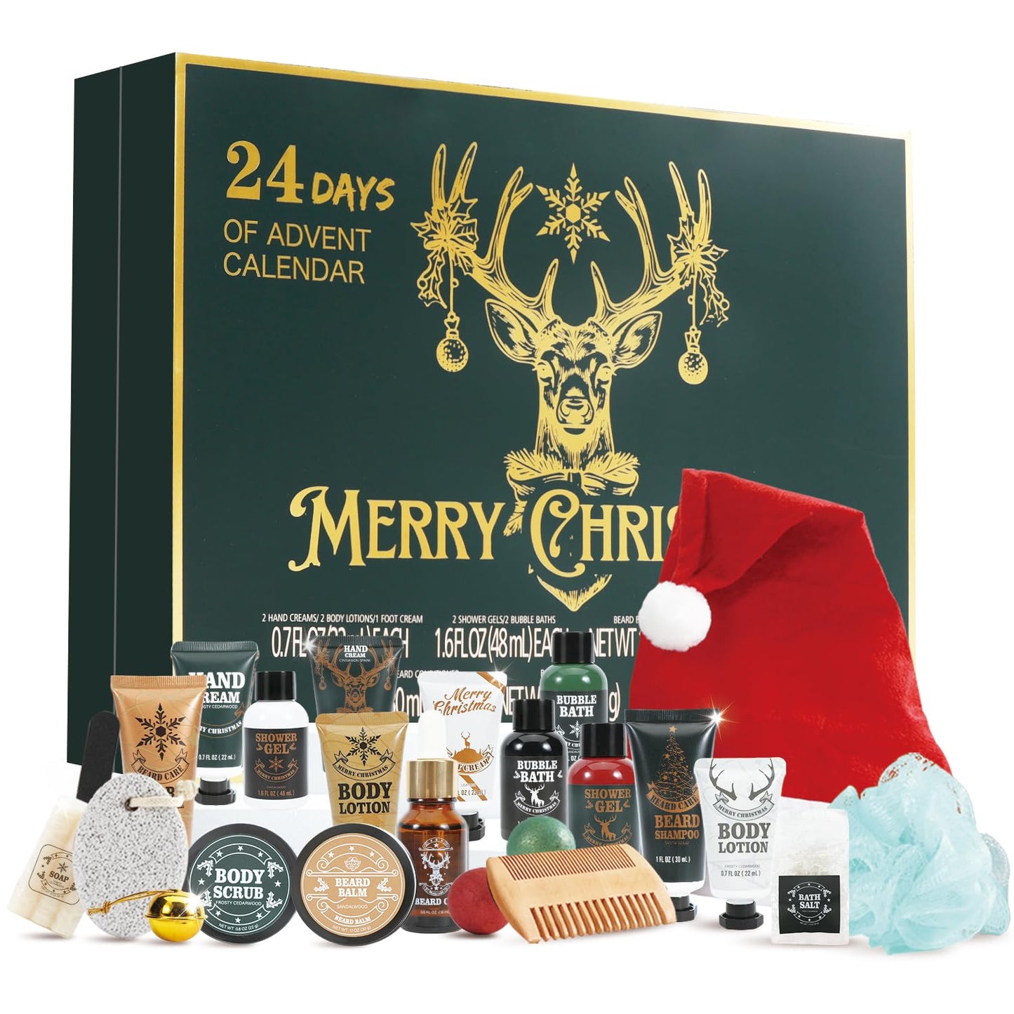 Advent Calendar 2025 for Adults, BODY & EARTH 24-Day Mens Advent Skincare Calendar 24PCS Beard Care Grooming Set, 2025 Beauty Countdown Calendar Christams Holiday Suprise Gift for Dads Boyfriend