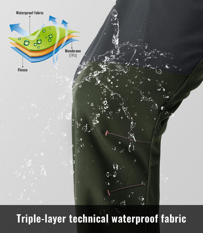 Rdruko Men's Snow Pants Waterproof Insulated Fleece Lined Ski Hiking Snowboard Winter Pants with Pockets