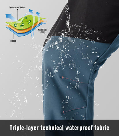 Rdruko Men's Snow Pants Waterproof Insulated Fleece Lined Ski Hiking Snowboard Winter Pants with Pockets