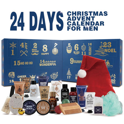 Advent Calendar 2025 for Adults, BODY & EARTH 24-Day Mens Advent Skincare Calendar 24PCS Beard Care Grooming Set, 2025 Beauty Countdown Calendar Christams Holiday Suprise Gift for Dads Boyfriend