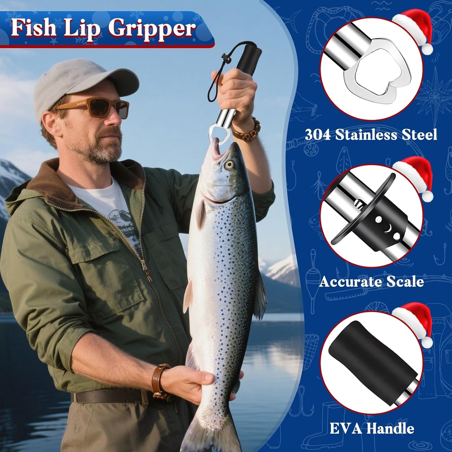 2025 Fishing Advent Calendar for Adult Men Teen, 24 Days Fishing Tools Accessories Kit Christmas Countdown Gifts, Xmas Surprise Gift for Dad Grandpa Husband Brother Boyfriend