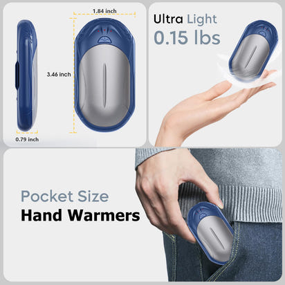 AI Hand Warmers Rechargeable 2 Pack, AI Smart Chips Electric Hand Warmers, 20Hrs Long Safe Heat, Portable Pocket Heater, Gifts for Christmas, Outdoor, Hunting, Golf, Camping Accessories