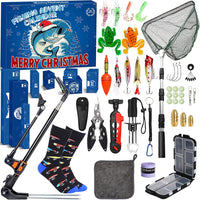 2025 Fishing Advent Calendar for Adult Men Teen, 24 Days Fishing Tools Accessories Kit Christmas Countdown Gifts, Xmas Surprise Gift for Dad Grandpa Husband Brother Boyfriend