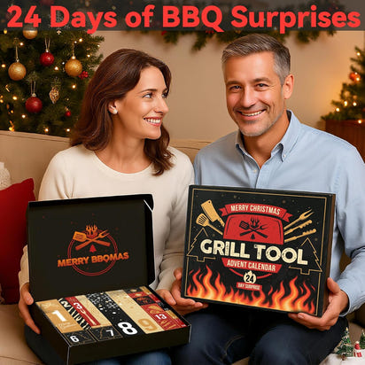 Grill Tool Advent Calendar 2025 Adults Men, 24 Day Countdown Christmas Calendar with Stainless-Steel Grilling Accessories Christmas Grilling Gifts for Dad Husband Son