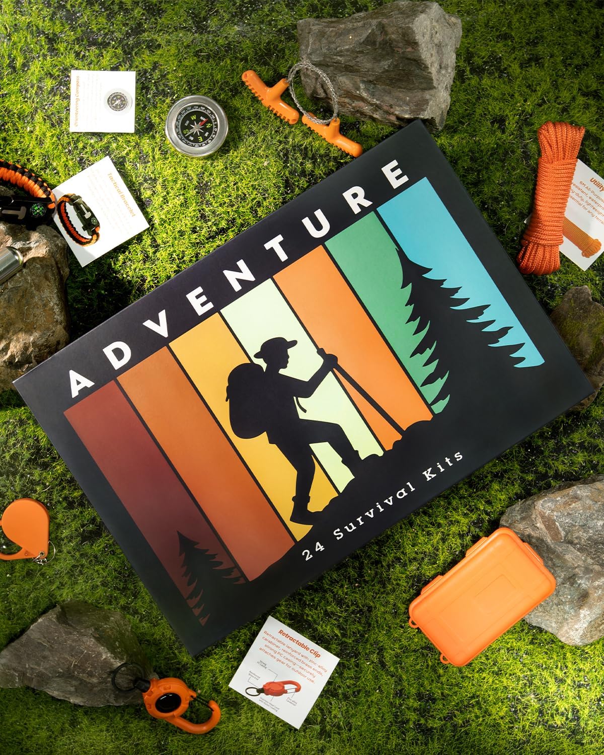 Survival Kit Advent Calendar 2025 - Adventure Gift Box for Adult Men Teen Boys - 24 Days Christmas Countdown Calendar Surprise Gifts for Outdoor Enthusiasts