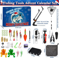 2025 Fishing Advent Calendar for Adult Men Teen, 24 Days Fishing Tools Accessories Kit Christmas Countdown Gifts, Xmas Surprise Gift for Dad Grandpa Husband Brother Boyfriend