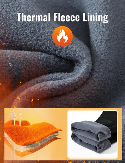 Rdruko Men's Snow Pants Waterproof Insulated Fleece Lined Ski Hiking Snowboard Winter Pants with Pockets