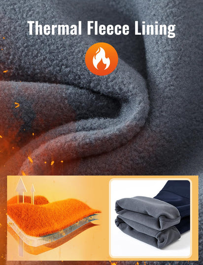 Rdruko Men's Snow Pants Waterproof Insulated Fleece Lined Ski Hiking Snowboard Winter Pants with Pockets