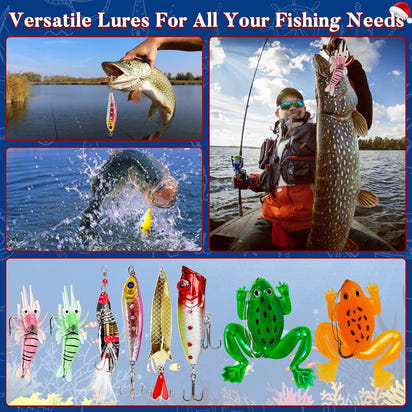 2025 Fishing Advent Calendar for Adult Men Teen, 24 Days Fishing Tools Accessories Kit Christmas Countdown Gifts, Xmas Surprise Gift for Dad Grandpa Husband Brother Boyfriend