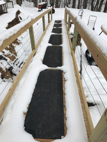 HeatTrak Heated Snow Melting Mats - Heated Outdoor Mats for Walkways - Electric Snow Melting Mats for Decks and Sidewalks - Trusted No-Slip Snow and Ice Melt Heated Sidewalk Mat (30” x 30