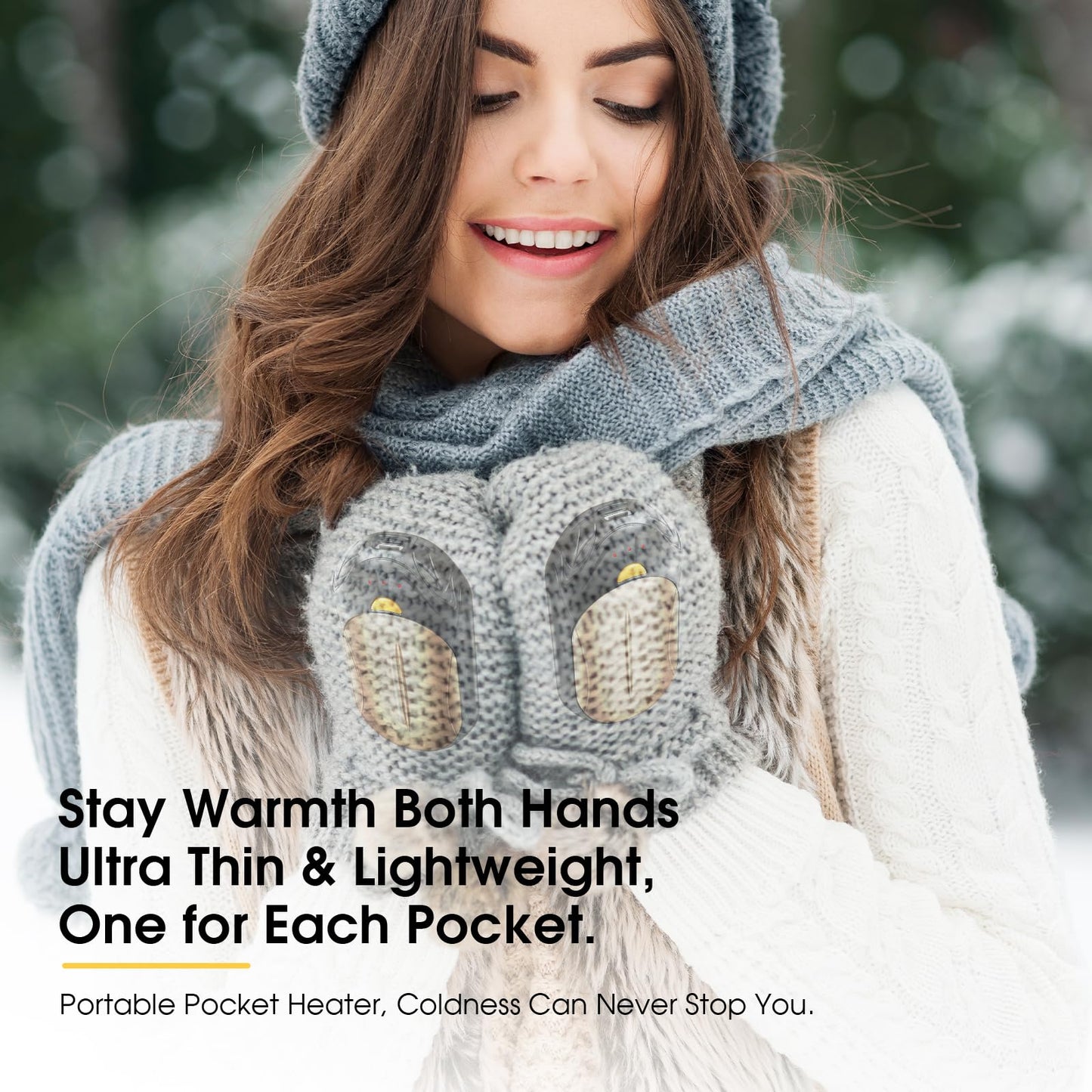 AI Hand Warmers Rechargeable 2 Pack, AI Smart Chips Electric Hand Warmers, 20Hrs Long Safe Heat, Portable Pocket Heater, Gifts for Christmas, Outdoor, Hunting, Golf, Camping Accessories