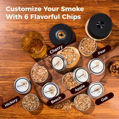 Electric Whiskey Smoker Kit Built-in Lighter, No Butane Needed, Rechargeable Cocktail Smoker Kit with 6 Wood Chips, Old Fashioned Drink Smoker Kit, Bourbon Whiskey Gifts for Men,Dad,Husband